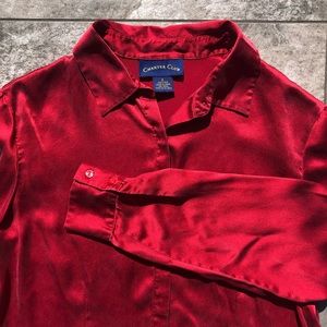 100% Silk red shirt